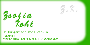 zsofia kohl business card
